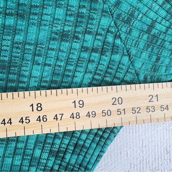 Rue21 Teal Ribbed Knit Collared V-Neck  Long Sleeve Sweater XL Grunge Punk 90s - Picture 4 of 6